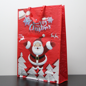 Logo personalizzato all'ingrosso Santa sack stampa regalo di natale shopping sacchi tessuti grande borsa regalo di natale per <span class=keywords><strong>negozio</strong></span> - Product Image 1