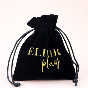 Custom Black Drawstring Velvet Bag <b>Pouch</b> with Logo Super Soft Velvet Drawstring Bag Packing for Jewelry Packaging Gift Antique - Product Image 6