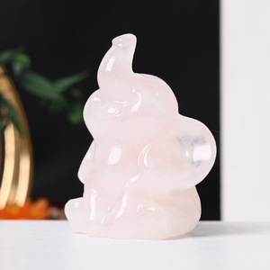 Wholesale Natural Gemstone Carving Crystal Cute Elephant Carvings for Home Decoration - Product Image 3