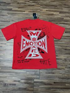 MIXED EMOTION ロサンゼルス ハイストリート プリント ポップパターン ウォッシュド ヴィンテージ メンズ＆レディース 半袖 Tシャツ - Product Image 4