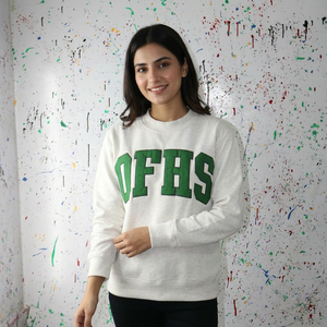 OFHS WHITE Sudadera con capucha y media cremallera de terciopelo para hombre, 100% algodón, ecológica, con bloques de color digitales, corte oversize, Clush Sports - Product Image 1