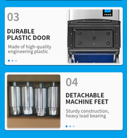 Machine à glaçons commerciale avec une grande capacité de 138 kg/24h, pour hôtel et bar avec bac de stockage
