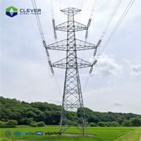 Menara Transmisi Kisi Baja Q345B 4 Kaki Galvanis Celup Panas untuk Pengembangan Jaringan Listrik Pedesaan dan Semi Perkotaan
