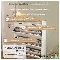 Meuble à chaussures basculant ultra-mince en acier, minimaliste et multifonctionnel, pour petit appartement, rangement étroit pour entrée