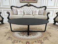 Table basse de luxe en marbre noir de style minimaliste pour hôtel, villa, salon, chambre à coucher