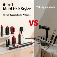 Set de Peinado 6 en 1 Multifuncional con Cabezales Intercambiables, Secador de Pelo de Alta Velocidad 110000 rpm, Moldeador de Aire para el Cabello