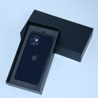 Boîte d'emballage rigide rectangulaire noire pour téléphone, design surélevé, adhérence instantanée, ensemble de trois pièces, pour l'électronique grand public et les appareils mobiles