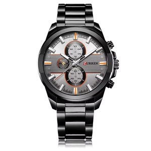 Montre sport multifonction pour homme, quartz, bracelet classique en acier inoxydable, chronographe, résistante à l'eau 30M, montre-bracelet décontractée pour affaires - Product Image 3