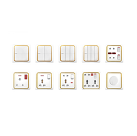 VBQN nuevo Universal AC 220V 250V 16A PC 86 Panel tradicional pared blanca hogar neón enchufes e interruptores eléctricos