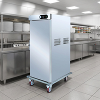 Chariot chauffe-plats professionnel en acier inoxydable pour banquets, avec contrôle de température et maintien au chaud, certifié CE