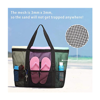 Bolso de playa de malla a la moda, bolso de hombro para mujer, venta al por mayor