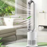 Ventilateur sans pales TP-12 à télécommande tactile, moteur BLDC silencieux, oscillation de 80°, purificateur d'air plasma H11, ventilateur sur pied pour circulation d'air intérieur