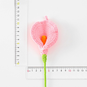 ดอกไม้ประดิษฐ์สำหรับตกแต่งทำจากผ้าขนสัตว์ไหมพรมถักโครเชต์ - Product Image 2