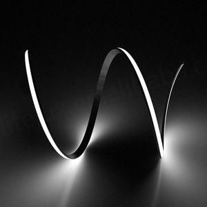 Profilé LED flexible avec couvercle blanc laiteux, diffuseur en aluminium noir pliable pour bande lumineuse, lot de 20, 1 m - Product Image 4