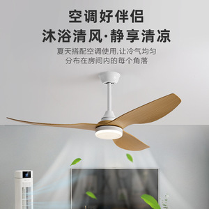 Nordic Style Ceiling Fan Light With Led Fixed Blade For Living Room And Study 220V Abs Material - Product Image 5