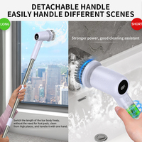 Brosse de Nettoyage Électrique Rotative Sans Fil Étanche avec 7 Têtes de Brosse Interchangeables pour Baignoire, Carrelage et Sol