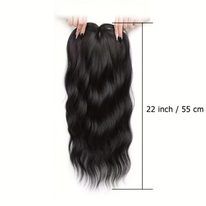 Extensiones de Cabello con Clip de 22 Pulgadas para Mujer, Postizo de Cabello Sintético para Cabello Fino, Aumenta el Volumen, Aspecto Natural - Product Image 1
