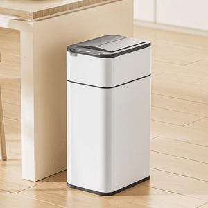 Smart <b>Sensor</b> Trash <b>Bin</b> No Touch Automatic Lid Stainless Steel USB Powered Batteries Required Home Office Kitchen Bathroom Waste - Product Image 5