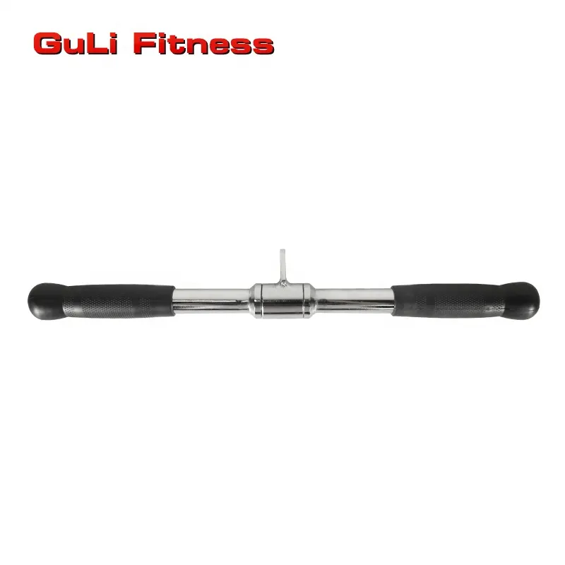 Guli Fitness Rotating Straight Bar Cable Machines Attachments for Gym, Pull Down Bar Press Down Bar with Non-Slip Rubber Handle