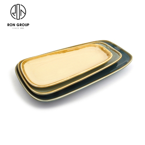 Fashion special design ristorante colorato triangolo in <span class=keywords><strong>ceramica</strong></span> stoviglie set di stoviglie in porcellana piatti da portata in <span class=keywords><strong>ceramica</strong></span> smaltata - Product Image 4