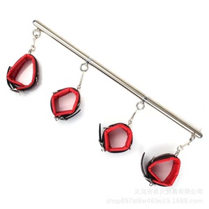 Retractable and detachable handcuffs and leg irons, a unique metal <b>bondage</b> <b>set</b> with stainless steel tubing. - Product Image 2