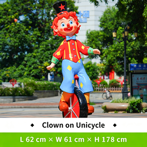Estatua <span class=keywords><strong>de</strong></span> Payaso <span class=keywords><strong>de</strong></span> Fibra <span class=keywords><strong>de</strong></span> Vidrio Personalizada, Escultura <span class=keywords><strong>de</strong></span> Circo Pintada a Mano con Banco y Marco <span class=keywords><strong>de</strong></span> Fotos para Desfiles y Festivales - Product Image 3