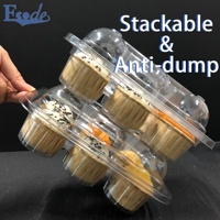 Boîte à cupcakes en plastique jetable avec 6 divfortunerng Style petit récipient à petits gâteaux en rouleau boîte à gâteaux Transparent joint CK-6 nourriture PET suisse