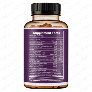 Capsule de croissance des cheveux à vente chaude avec <span class=keywords><strong>biotine</strong></span>, collagène, <span class=keywords><strong>zinc</strong></span>, réduit la perte de cheveux, accélère la croissance naturelle des cheveux, 120 comprimés - Product Image 2