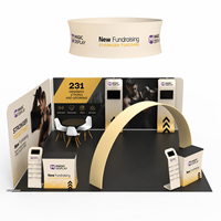 Kit de stand portable pour salon professionnel avec affichage en tissu tendu pour la promotion des expositions