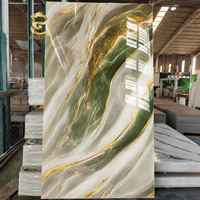 Panneau mural décoratif imperméable, alternative au marbre, feuille de PVC UV, effet marbre, panneaux muraux pour téléviseur