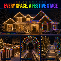 Guirlandes lumineuses de Noël personnalisées de 12 pouces et 15 pouces, C9 E17, 24V, IP65, commande Wifi, ampoules LED C9 pour jardin commercial