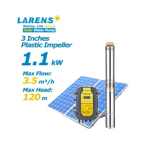 LARENS Bomba Solar De Água Irrigação Impulsor 1 Polegada Dc Solar Furo Alimentado Bomba De Água Submersível