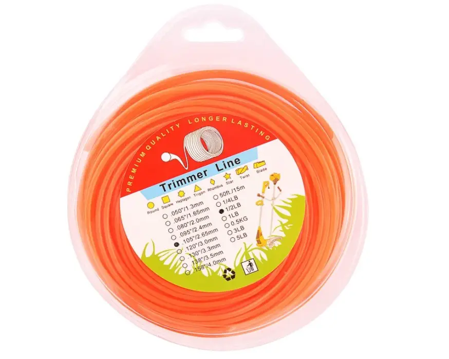 Weed Trimmer Line Square 1Lb 0.080 INCH / 2.0MM Nylon Weed Trimmer String, Grass Trimmer Line