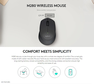Logitech M280 Wireless Mouse 2.4 GHz with USB Nano Receiver 1000 DPI Optical Tracking Compatible with PC <strong>Mac</strong> Laptop Chromebook - Product Image 6