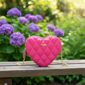 Bolso Bandolera Fana en Forma de Corazón, Color Rosa, Acolchado, de PU Impermeable, con Cierre de Cremallera, para Uso Diario de Mujer - Product Image 2