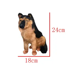 आभूषण कृत्रिम पशु मॉडल शिल्प पालतू खिलौने कमरे में रहने वाले जर्मन शेफर्ड घर सजावट बैठे यथार्थवादी कुत्ते - Product Image 1