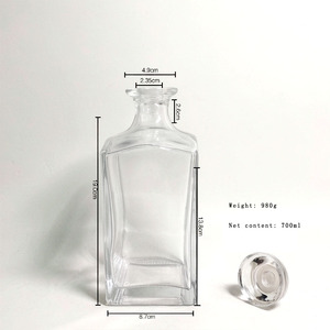 Bouteille de vin en verre personnalisée de 750ml pour Tequila bouchon à vis vide bouchon en liège arrêté pour Vodka Brandy Viski <span class=keywords><strong>Arrack</strong></span> Gin liqueur esprit Mezcal - Product Image 5