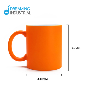 แก้วกาแฟเซรามิกเคลือบด้านสีส้มขนาด 11 ออนซ์ แบบซับลิเมชั่น แก้วนีออน - Product Image 5