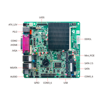 Placa base Mini Itx J1900 17x17cm SATA2.0 MSATA 8USB 6COM SIM LPT PS2 12V GPIO Dual Lan de baja potencia