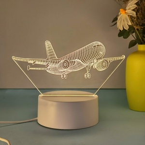 Sunssy Interfaz USB 3D Luz Nocturna Modelo de Avión LED con Control Táctil para Entusiastas Voladores Luces Decorativas de Mesa para Vacaciones - Product Image 6