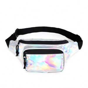 Customized Fashionable PU <b>Leather</b> Holographic Fanny Pack Colorful Printing <b>Belt</b> <b>Pouch</b> for Travel Sport Fanny Pack - Product Image 2