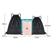 Sac à dos léger en polyester résistant à l'eau avec cordon de serrage et poche pour le sport, la remise en forme et l'usage quotidien