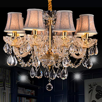 Lustre en cristal transparent K9 de forme créative DUOMEIJU, design floral, hauteur réglable, éclairage LED pour hôtel et salon