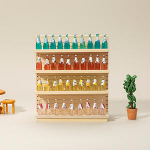 1:12 Mini modelo de bolsillo casa de muñecas de madera miniaturas embriones de doble cara estante de almacenamiento de supermercado montado - Product Image 4