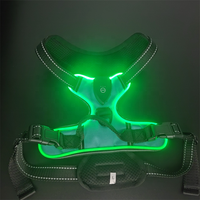 Harnais pour chien à 3 modes lumineux sans traction, réfléchissant, respirant, résistant, grand service tactique d'entraînement, harnais pour chien personnalisé