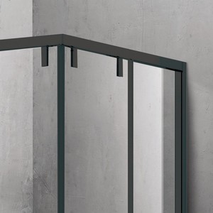 Kamalu KSA1000B schermo doccia con telaio In alluminio nero 80x100 angolo doppio scorrevole In vetro 8mm stile Walk-In per il bagno - Product Image 3