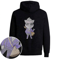 Etiquettes avec strass Design en usine Logo de marque personnalisé Transferts de chaleur Etichetta avec pierres du Rhin pour sweats à capuche