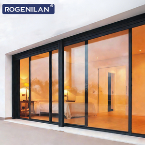 <span class=keywords><strong>Porte</strong></span> <span class=keywords><strong>coulissante</strong></span> de patio à double vitrage trempé de <span class=keywords><strong>style</strong></span> américain Rogenilan, <span class=keywords><strong>porte</strong></span> <span class=keywords><strong>coulissante</strong></span> en aluminium insonorisée pour l'extérieur - Product Image 1