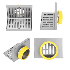 Siphon <span class=keywords><strong>de</strong></span> sol <span class=keywords><strong>d</strong></span>'<span class=keywords><strong>angle</strong></span> moderne en acier inoxydable <span class=keywords><strong>de</strong></span> 12 cm en forme <span class=keywords><strong>de</strong></span> L anti-refoulement pour salle <span class=keywords><strong>de</strong></span> bain, balcon, extérieur, <span class=keywords><strong>baignoire</strong></span> - Product Image 2