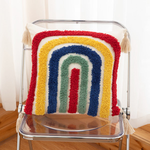 Phong Cách Bắc Âu Tùy Chỉnh Lớn Sofa Đệm Bao Gồm Mềm Mại Ấm Cúng Sang Trọng Ném Gối Fluffy Cầu Vồng Bìa - Product Image 3